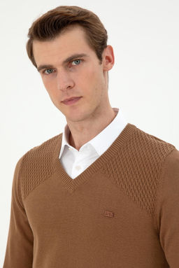 Мужской меланжевый свитер цвета хаки Неожиданная скидка в корзине - U.s. polo assn фото 2