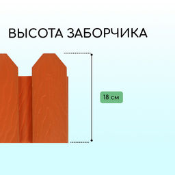 Ограждение декоративное, 18×300 см, 6 секций, пластик, терракотовое, «Дачник»
