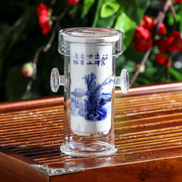 Стеклянная колба для заваривания чая «Горный пейзаж», 200 мл, 7×6×10.7 см, рисунок МИКС