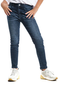 Джинсы синие для девочки 33-1075 синий