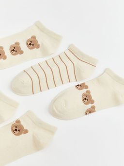 Ay? Desenli Kad?n Patik ?orap 5li