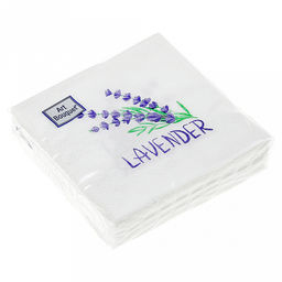 Салфетки бумажные "Art Bouquet" 20х20см, 2-х слойные, 30 штук в упаковке, 100% целлюлоза, "Лаванда" (Россия)