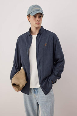 Lacivert Regular Erkek Flanel Nak__l_ G_mlek TMNAW26GO00010
