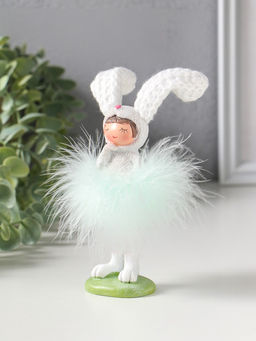 Фигурка полистоун Малышка-зайка пушок стесняшка, 4.5?4?18 см