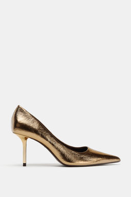 METALLIC EFFECT HIGH-HEEL SHOES - Zara фото 2