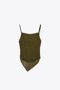 SEMI-SHEER TEXTURED ASYMMETRIC TOP - Zara фото 15