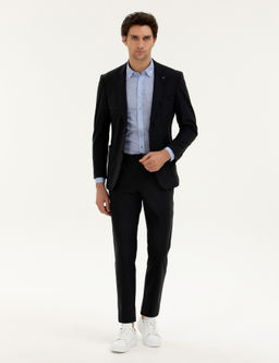 Lacivert Slim Fit Beli ba_c_kl_ Kuma_ Pantolon
