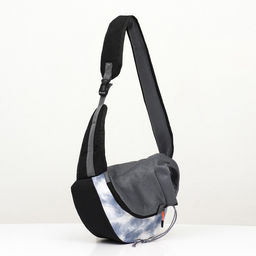 Сумка-переноска Слинг с креплением для ошейника, 45 х 11 х 24 см, бело-серая - Пижон фото 4