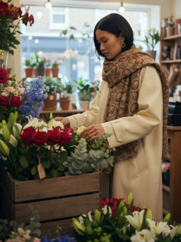 Большой, мягкий, тонкий и очень нежный двусторонний палантин с рисунком - Tantino фото 24