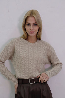 10718 Джемпер цвета льна - Martichelli фото 12