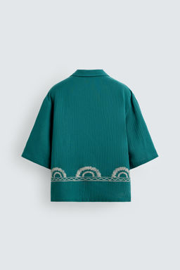 CAMISA BORDADO CENEFA / Azul pato - Zara фото 8