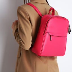 Рюкзак женский из искусственной кожи на молнии, 2 кармана, цвет фуксия - Simaland фото 5