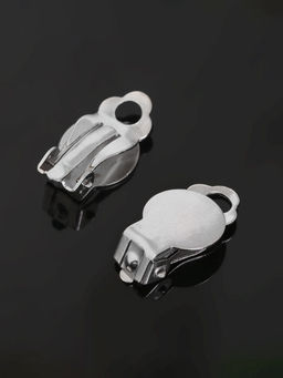 Цена за 2 шт. Основа под серьги-клипсы, 17 мм (набор 5 пар), цвет серебро