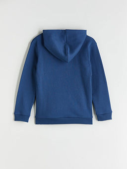 Kap??onlu D?z Erkek ?ocuk Kal?n Sweatshirt