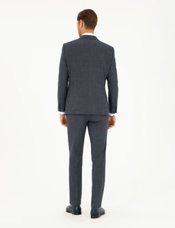 Lacivert Slim Fit Tak_m Elbise