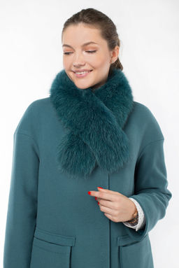 Мех натуральный (песец) Пальто женское утепленное - El podio фото 4