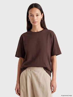 %100 Pamuklu Oversize Kad?n Ti??rt