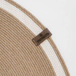 Коврик из джута круглый d-80 см с белым кантом