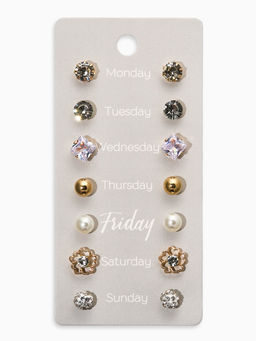 Серьги пусеты QF «На каждый день», 7 пар, набор вечеринка, миксы