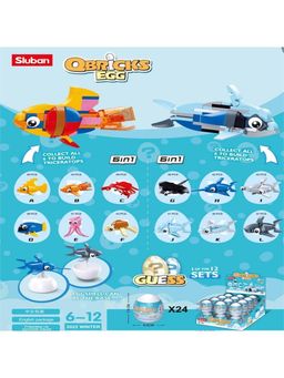 Конструктор SLUBAN "Морские обитатели" в яйце (M38-B1069) по 24шт. в шоубоксе