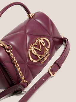 Женская сумка с ручкой LOVE MOSCHINO EMBOSSED Q Артикул 4561086, фиолетово-бордовый  фото 2