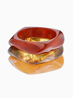 Набор 3 браслета манжета «Тренд», акрил, разноцветный