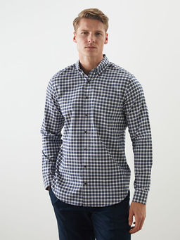 Regular Fit Uzun Kollu Ekose Oxford Erkek G?mlek