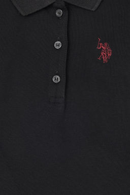 U. S. Polo Assn / Черный базовый свитшот с воротником-поло для девочек - U.s. polo assn фото 3