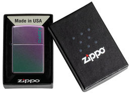 Зажигалка ZIPPO Логотип с зелено-фиолетовым покрытием | Logo Iridescent 49146ZL  фото 6