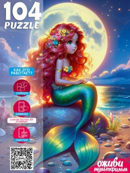 Puzzle 104 элемента "Оживи мультфильм. Русалочка" (П104-3543)