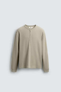 CAMISETA CUELLO PANADERO WAFFLE LIMITED EDITION / Crudo medio - Zara фото 8