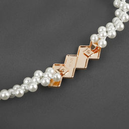 Цена за 2 шт. Подхват для штор Кирпичики, жемчуг на резинке, 2,2 7,5 см, 2 45 см, цвет белый/золотой - Арт узор фото 3