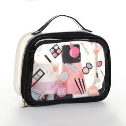 Косметичка на молнии, цвет чёрный/прозрачный