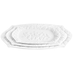 Набор блюд сервировочных 3 пр. 30,5*20,5*3,5 см "Птички на ветке" овальный с фигурными краями