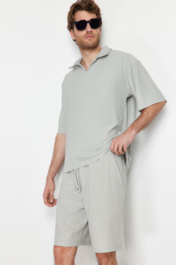 Tas Oversize/Genis Kesim Dokulu K?r?smaz Ottoman Sort TMNSS24SR00037