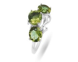 Кольцо из серебра оливковая шпинель, Пейзаж