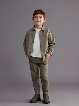 Basic Uzun Kollu Erkek ?ocuk G?mlek ve Pantolon 2li