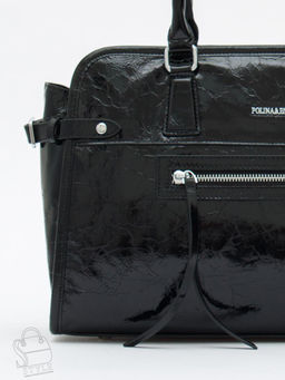Сумка женская кожаная 8053Q black Polina&Eiterou  фото 5