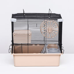 Клетка для грызунов Пижон №10, 2 этажа, разборная, 42 х 30 х 37см (+домик,колесо,миска), бежевая - Simaland фото 13