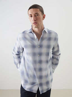 Regular Fit Uzun Kollu Ekose Poplin Erkek G?mlek