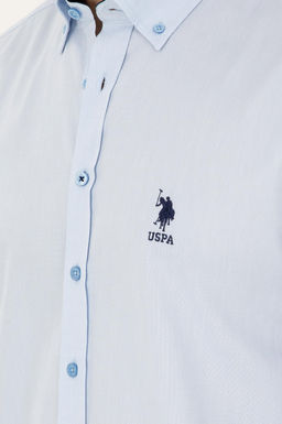 Мужская синяя рубашка с длинным рукавом Неожиданная скидка в корзине - U.s. polo assn фото 7