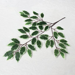 Искусственные листья 12 штук 60 см / NA77-10 /уп 50/бело-зеленые листья - Галеонтрейд фото 7