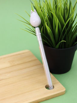 Ручка с магнитной насадкой "Lucky kitten", grey