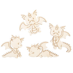 Заготовка для декорирования Mr. Carving ВД-1202 Мини набор Дракончики фанера 0.3 см 2-5.5см