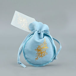 Цена за 5 шт. Мешочек подарочный замшевый Цветы, тиснение, 9?12 см  1.5 см