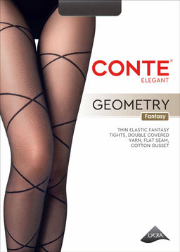 Колготки фантазийные CONTE GEOMETRY Колготки женские nero