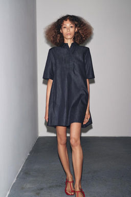 ZW COLLECTION DENIM MINI DRESS - Zara фото 6