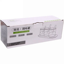 Банка стеклянная для специй 300мл "Хай-Тек" в наборе 3шт на бамбуковой подставке