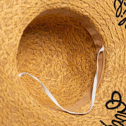 Шляпа женская MINAKU Life is good с надписью, размер 54-56, бежевая