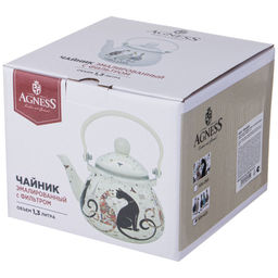 Чайник Agness Family Farm эмалированный 1,3 л индукционное дно фото 2